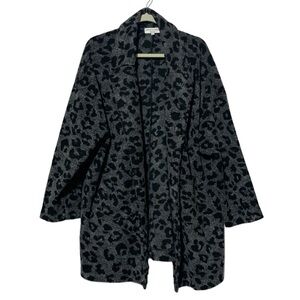 Madewell Texture and Thread Leopard Print Knit Sweater Coat